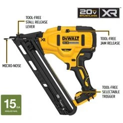 DEWALT 20V MAX XR Lithium-Ion 15-Gauge Cordless Angled Finish Nailer with 3.0Ah Battery Pack and Charger -Air Compressors Shop dewalt finishing nailers dcn650bw230c 40 1000