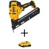 DEWALT 20V MAX XR Lithium-Ion Cordless 15-Gauge Angled Finish Nailer with 20V MAX Compact Lithium-Ion 2.0Ah Battery Pack