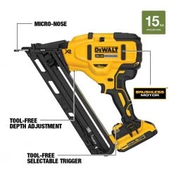 DEWALT 20-Volt Max Lithium-Ion Cordless 15-Gauge Finish Nailer -Air Compressors Shop dewalt finishing nailers dcn650d1 40 1000