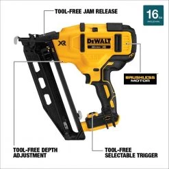DEWALT 20-Volt Max 16-Gauge Cordless Angled Finish Nailer Kit -Air Compressors Shop dewalt finishing nailers dcn660d1 40 1000