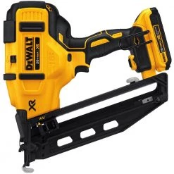 DEWALT 20-Volt Max 16-Gauge Cordless Angled Finish Nailer Kit -Air Compressors Shop dewalt finishing nailers dcn660d1 a0 1000