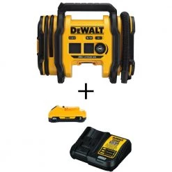 DEWALT 20V MAX Inflator with 3.0Ah Compact Lithium-Ion Battery Pack and 12V to 20V MAX Charger