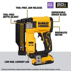DEWALT 20-Volt MAX Lithium-Ion Cordless 23-Gauge Pin Nailer Kit with 2.0 Ah Battery Pack and Charger -Air Compressors Shop dewalt pin nailers dcn623d1 40 1000