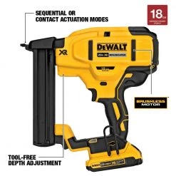 DEWALT 20-Volt MAX XR Lithium-Ion Cordless 18-Gauge Narrow Crown Stapler Kit with Battery 2Ah, Charger and Contractor Bag -Air Compressors Shop dewalt pneumatic staplers dcn681d1 40 1000