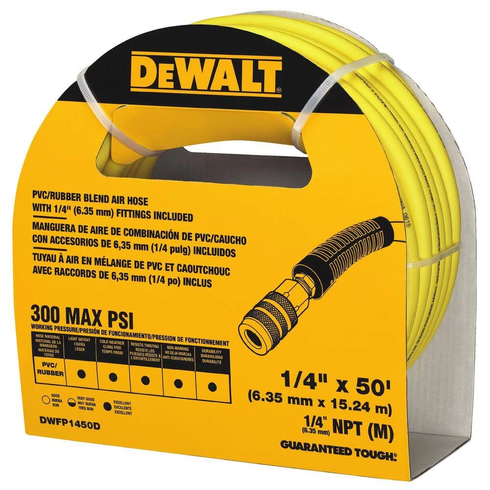 DEWALT 1 Gal. 135 PSI Portable Electric Trim Air Compressor, 18-Gauge Pneumatic Brad Nailer and 50 ft. x 1/4 in. Air Hose 9 DEWALT 1 Gal. 135 PSI Portable Electric Trim Air Compressor, 18-Gauge Pneumatic Brad Nailer and 50 ft. x 1/4 in. Air Hose - Image 9