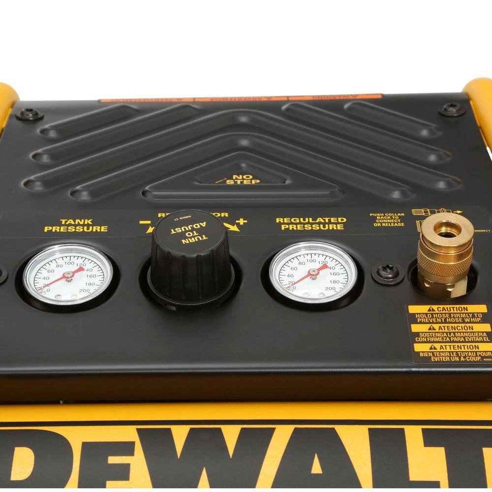 DEWALT 1 Gal. 135 PSI Portable Electric Trim Air Compressor, 18-Gauge Pneumatic Brad Nailer and 50 ft. x 1/4 in. Air Hose 6 DEWALT 1 Gal. 135 PSI Portable Electric Trim Air Compressor, 18-Gauge Pneumatic Brad Nailer and 50 ft. x 1/4 in. Air Hose - Image 6