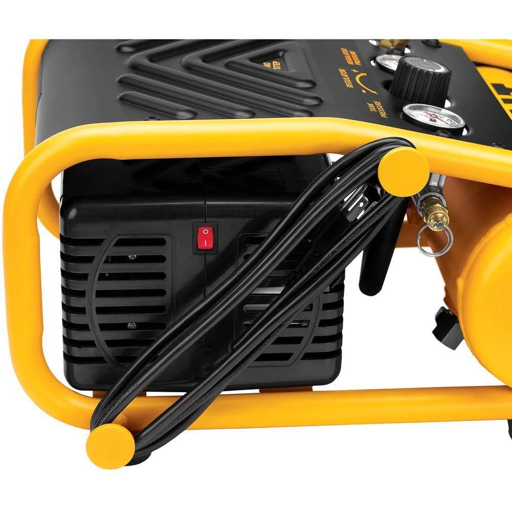 DEWALT 1 Gal. 135 PSI Portable Electric Trim Air Compressor, 18-Gauge Pneumatic Brad Nailer and 50 ft. x 1/4 in. Air Hose 7 DEWALT 1 Gal. 135 PSI Portable Electric Trim Air Compressor, 18-Gauge Pneumatic Brad Nailer and 50 ft. x 1/4 in. Air Hose - Image 7
