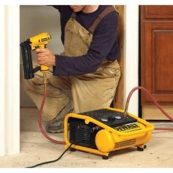 DEWALT 1 Gal. 135 PSI Portable Electric Trim Air Compressor, 23-Gauge Pneumatic 2 in. Pin Nailer and 50 ft. x 1/4 in Air Hose -Air Compressors Shop dewalt portable air compressors d55140w2350k 31 1000