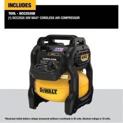 DEWALT 2.5 Gal. 140 psi Portable 20-Volt Cordless Air Compressor with Flexvolt Advantage (Tool-Only) -Air Compressors Shop dewalt portable air compressors dcc2520b 40 1000