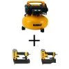 DEWALT 6 Gal. 165 PSI Portable Electric Pancake Air Compressor, 18-GA Pneumatic Corded Brad Nailer and 23-GA 2 in. Pin Nailer