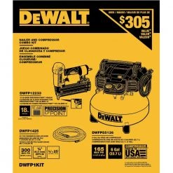 DEWALT 6 Gal. 18-Gauge Brad Nailer and Heavy-Duty Pancake Electric Air Compressor Combo Kit (1-Tool) -Air Compressors Shop dewalt portable air compressors dwfp1kit 40 1000