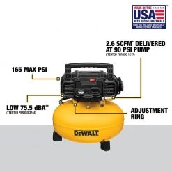 DEWALT 6 Gal. 165 PSI Electric Pancake Air Compressor with 18-Gauge Pneumatic 2 in. Brad Nailer & 50 ft. x 1/4 in. Air Hose -Air Compressors Shop dewalt portable air compressors dwfp55126w23450 40 1000