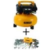 DEWALT 6 Gal. 165 PSI Electric Pancake Air Compressor and 1/4 in. x 3/8 in. Drive Chrome Mechanics Tool Set (108-Piece)