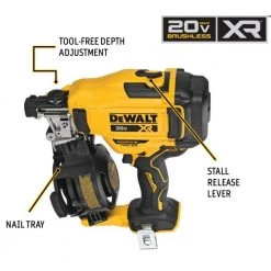 DEWALT 20-Volt MAX Lithium-Ion 15-Degree Cordless Roofing Nailer Kit with Battery 2.0 Ah Charger and Bag -Air Compressors Shop dewalt roofing nailers dcn45rnd1 40 1000