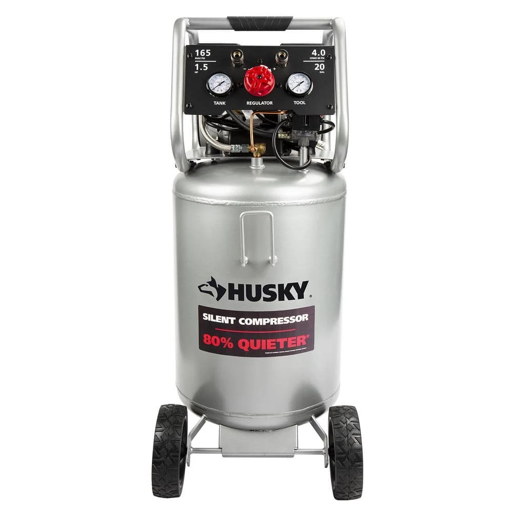 Husky 20 Gal. Vertical Electric-Powered Silent Air Compressor 1 Husky 20 Gal. Vertical Electric-Powered Silent Air Compressor