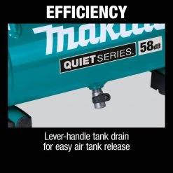 Makita 1 Gal. Quiet Series 0.5 HP Compact Oil-Free Electric Air Compressor with Bonus Pneumatic 2 in. 18-Gauge Brad Nailer -Air Compressors Shop makita portable air compressors mac100q af506 44 1000