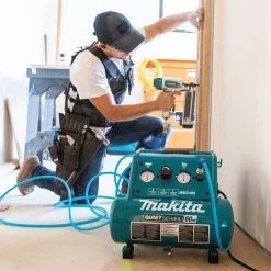 Makita 2 Gal. Quiet Series 1 HP Electric Oil-Free Air Compressor with Bonus Pneumatic 2 in. 18-Gauge Brad Nailer -Air Compressors Shop makita portable air compressors mac210q af506 76 1000