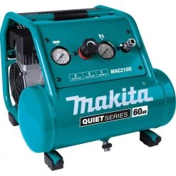 Makita 2 Gal. Quiet Series 1 HP Electric Oil-Free Air Compressor with Bonus Pneumatic 2 in. 18-Gauge Brad Nailer -Air Compressors Shop makita portable air compressors mac210q af506 a0 1000