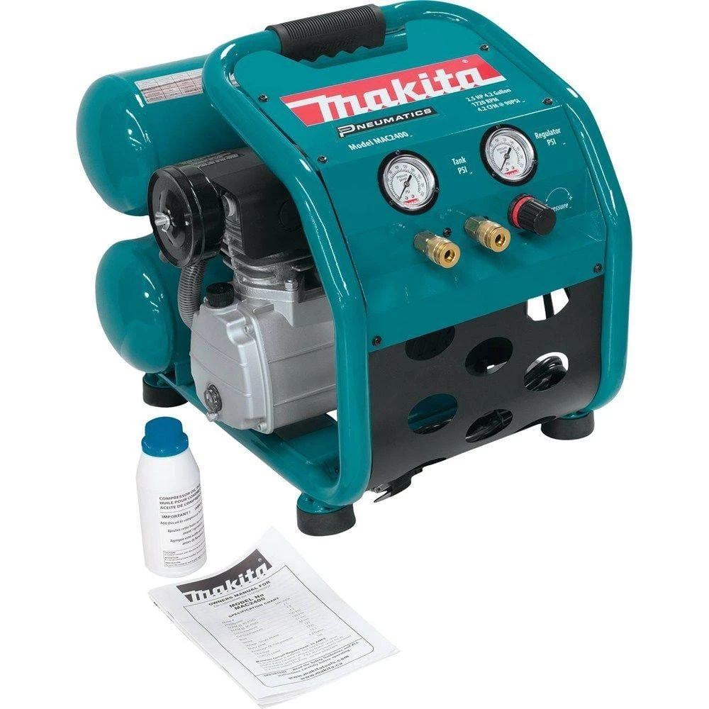 Makita 4.2 Gal. 2.5 HP Portable Electrical 2-Stack Air Compressor 8 Makita 4.2 Gal. 2.5 HP Portable Electrical 2-Stack Air Compressor - Image 8