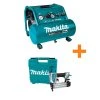 Makita 3 Gal. Quiet Series 1.5 HP Electric Oil-Free Air Compressor with Bonus Pneumatic 2 in. 18-Gauge Brad Nailer