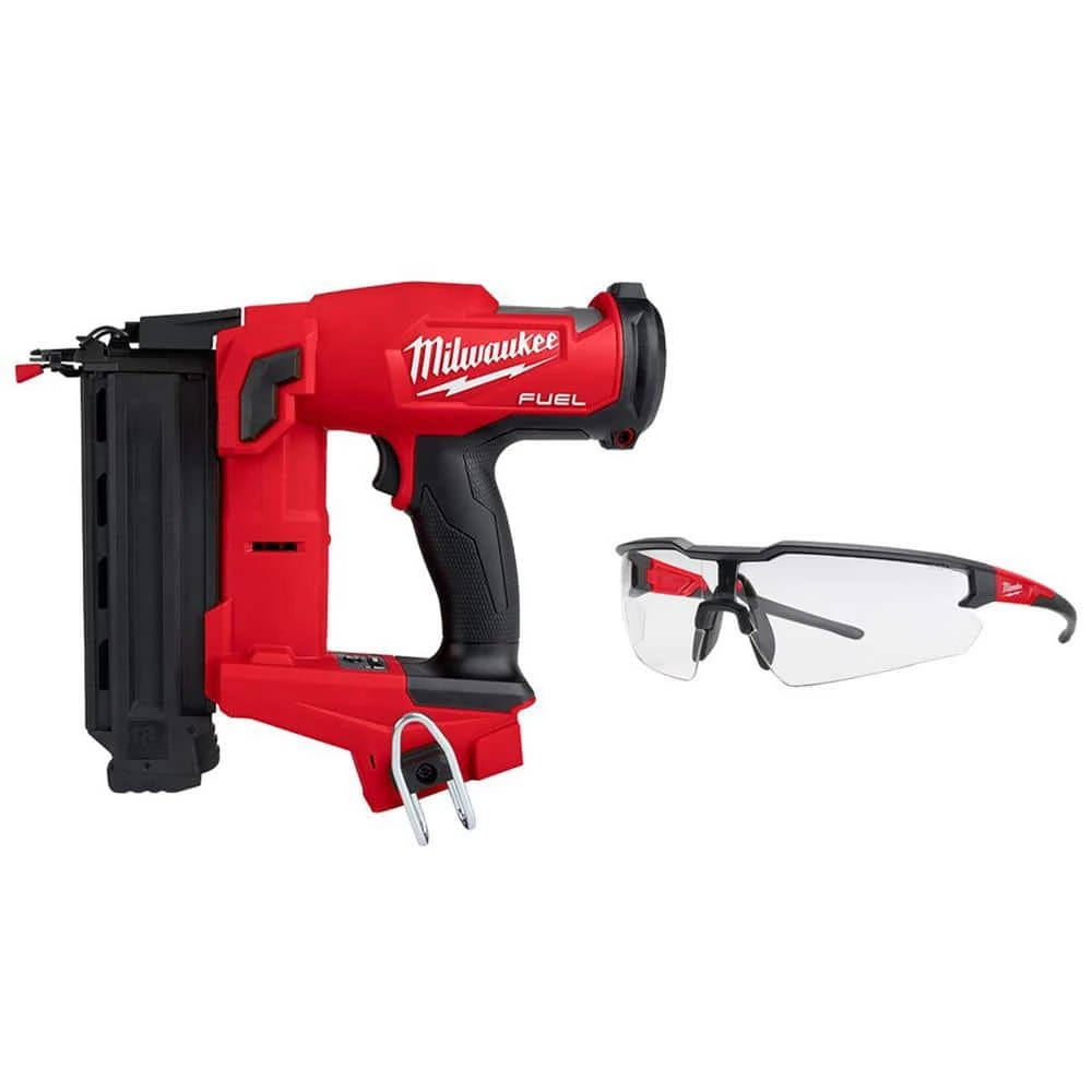 Milwaukee M18 FUEL 18-Volt Brushless Cordless Gen II 18-Gauge Brad Nailer (Tool-Only) with Clear Anti Scratch Safety Glasses 1 Milwaukee M18 FUEL 18-Volt Brushless Cordless Gen II 18-Gauge Brad Nailer (Tool-Only) with Clear Anti Scratch Safety Glasses