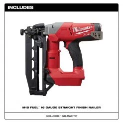 Milwaukee M18 FUEL 18-Volt Lithium-Ion Brushless Cordless 16-Gauge Straight Finish Nailer (Tool Only) -Air Compressors Shop milwaukee finishing nailers 2741 20 40 1000