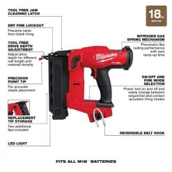 Milwaukee M18 FUEL 18-Volt Lithium-Ion Brushless Cordless Gen II 18-Gauge Brad Nailer with HIGH OUTPUT XC 8.0 Ah Battery -Air Compressors Shop milwaukee finishing nailers 2746 20 48 11 1880 40 1000
