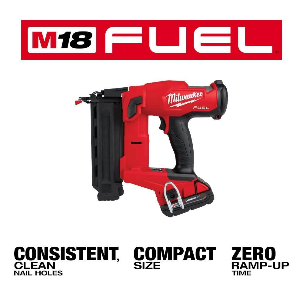 Milwaukee M18 FUEL 18-Volt 18-Gauge Lithium-Ion Brushless Cordless Gen II Brad Nailer Kit and Clear Performance Safety Glasses 6 Milwaukee M18 FUEL 18-Volt 18-Gauge Lithium-Ion Brushless Cordless Gen II Brad Nailer Kit and Clear Performance Safety Glasses - Image 6