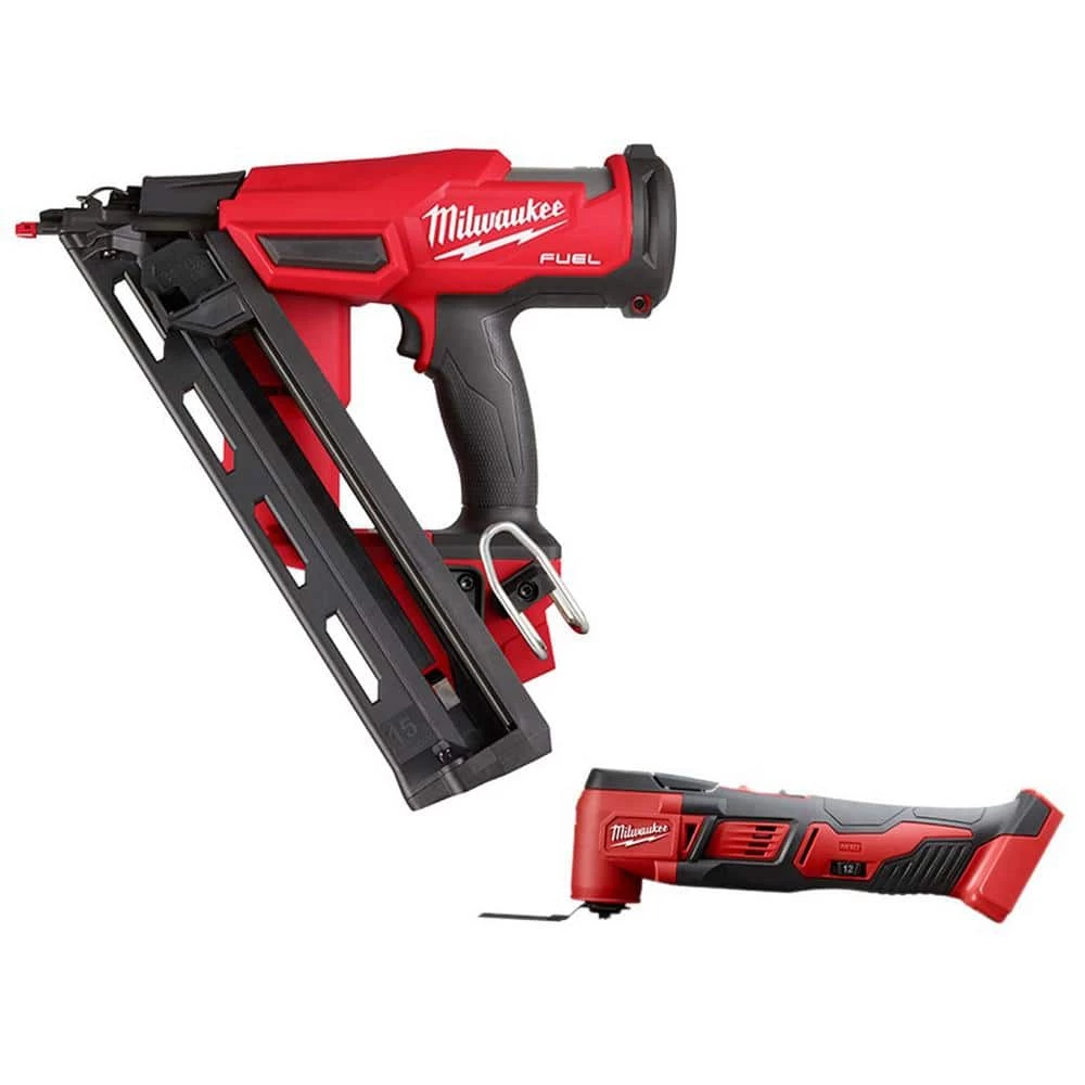 Milwaukee M18 FUEL 18-Volt Lithium-Ion Brushless Cordless Gen II 15-Gauge Angled Nailer with Brushed Oscillating Multi-Tool 1 Milwaukee M18 FUEL 18-Volt Lithium-Ion Brushless Cordless Gen II 15-Gauge Angled Nailer with Brushed Oscillating Multi-Tool