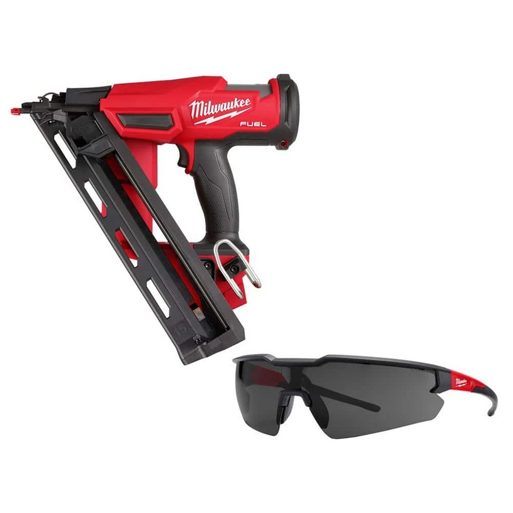 Milwaukee M18 FUEL 18-Volt Lithium-Ion Brushless Cordless Gen 2 15GA Finish Nailer Tool Only w/Tinted Anti Scratch Safety Glasses 1 Milwaukee M18 FUEL 18-Volt Lithium-Ion Brushless Cordless Gen 2 15GA Finish Nailer Tool Only w/Tinted Anti Scratch Safety Glasses