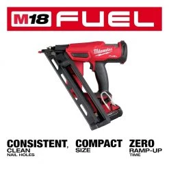 Milwaukee M18 FUEL 18-Volt Lithium-Ion Brushless Cordless Gen II 15-Gauge Angled Nailer Kit W/M18 Multi-Tool 19 Milwaukee M18 FUEL 18-Volt Lithium-Ion Brushless Cordless Gen II 15-Gauge Angled Nailer Kit W/M18 Multi-Tool -Air Compressors Shop milwaukee finishing nailers 2839 21ct 2626 20 1d 1000