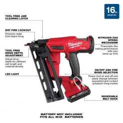 Milwaukee M18 FUEL 18-Volt Lithium-Ion Brushless Cordless Gen II 16-Gauge Angled Finish Nailer Kit with 2.0Ah Battery and Charger 18 Milwaukee M18 FUEL 18-Volt Lithium-Ion Brushless Cordless Gen II 16-Gauge Angled Finish Nailer Kit with 2.0Ah Battery and Charger -Air Compressors Shop milwaukee finishing nailers 2841 21ct a0 1000