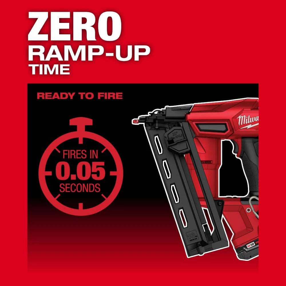 Milwaukee M18 FUEL 18-Volt Lithium-Ion Brushless Cordless Gen II 16-Gauge Angled Finish Nailer Kit with 2.0Ah Battery and Charger 8 Milwaukee M18 FUEL 18-Volt Lithium-Ion Brushless Cordless Gen II 16-Gauge Angled Finish Nailer Kit with 2.0Ah Battery and Charger - Image 8
