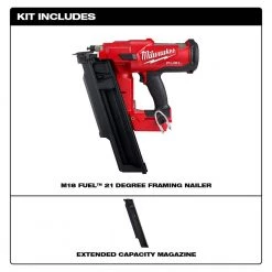 Milwaukee M18 FUEL 3-1/2 in. 18-Volt 21-Degree Lithium-Ion Brushless Cordless Framing Nailer Tool-Only with Extended Capacity Mag -Air Compressors Shop milwaukee framing nailers 2744 20 48 08 2744 40 1000