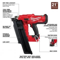Milwaukee M18 FUEL 3-1/2 in. 18-Volt 21-Degree Lithium-Ion Brushless Framing Nailer and Polarized Tinted Safety Glasses w/ Gasket -Air Compressors Shop milwaukee framing nailers 2744 20 48 73 2045 40 1000