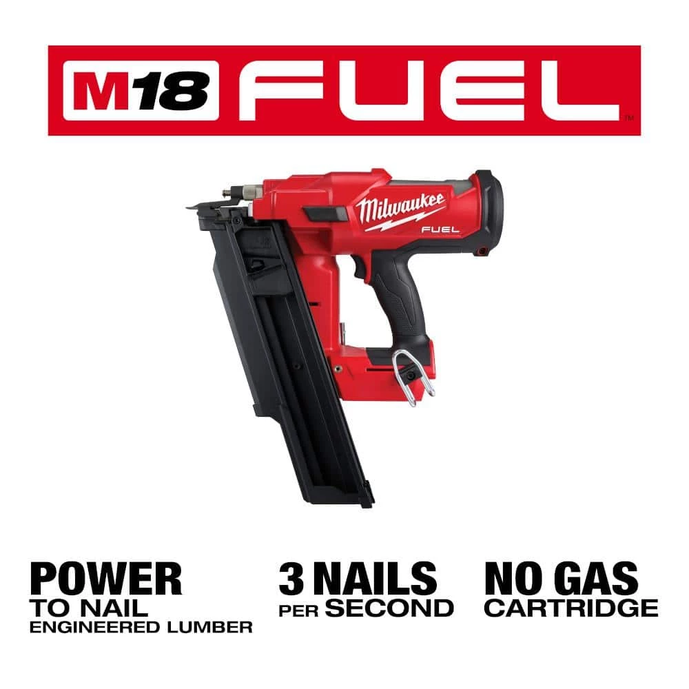 Milwaukee M18 FUEL 3-1/2 in. 18-Volt 21-Degree Lithium-Ion Brushless Cordless Framing Nailer (Tool-Only) 6 Milwaukee M18 FUEL 3-1/2 in. 18-Volt 21-Degree Lithium-Ion Brushless Cordless Framing Nailer (Tool-Only) - Image 6