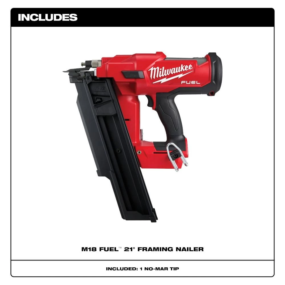 Milwaukee M18 FUEL 3-1/2 in. 18-Volt 21-Degree Lithium-Ion Brushless Cordless Framing Nailer (Tool-Only) 4 Milwaukee M18 FUEL 3-1/2 in. 18-Volt 21-Degree Lithium-Ion Brushless Cordless Framing Nailer (Tool-Only) - Image 4