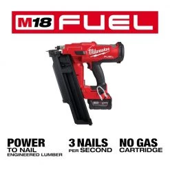 Milwaukee M18 FUEL 3-1/2 in. 18-Volt 21 Deg. Lithium-Ion Brushless Cordless Framing Nailer Kit with 5.0 Ah Battery, Charger, Bag -Air Compressors Shop milwaukee framing nailers 2744 21 1d 1000
