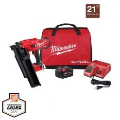 Milwaukee M18 FUEL 3-1/2 in. 18-Volt 21 Deg. Lithium-Ion Brushless Cordless Framing Nailer Kit with 5.0 Ah Battery, Charger, Bag