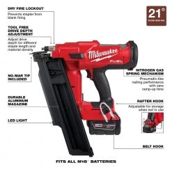 Milwaukee M18 FUEL 3-1/2 in. 18-Volt 21 Deg. Lithium-Ion Brushless Cordless Framing Nailer Kit with 5.0 Ah Battery, Charger, Bag -Air Compressors Shop milwaukee framing nailers 2744 21 a0 1000