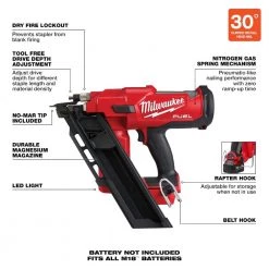 Milwaukee M18 FUEL 3-1/2 in. 18-Volt 30-Degree Lithium-Ion Brushless Cordless Framing Nailer (Tool-Only) 19 Milwaukee M18 FUEL 3-1/2 in. 18-Volt 30-Degree Lithium-Ion Brushless Cordless Framing Nailer (Tool-Only) -Air Compressors Shop milwaukee framing nailers 2745 20 1d 1000
