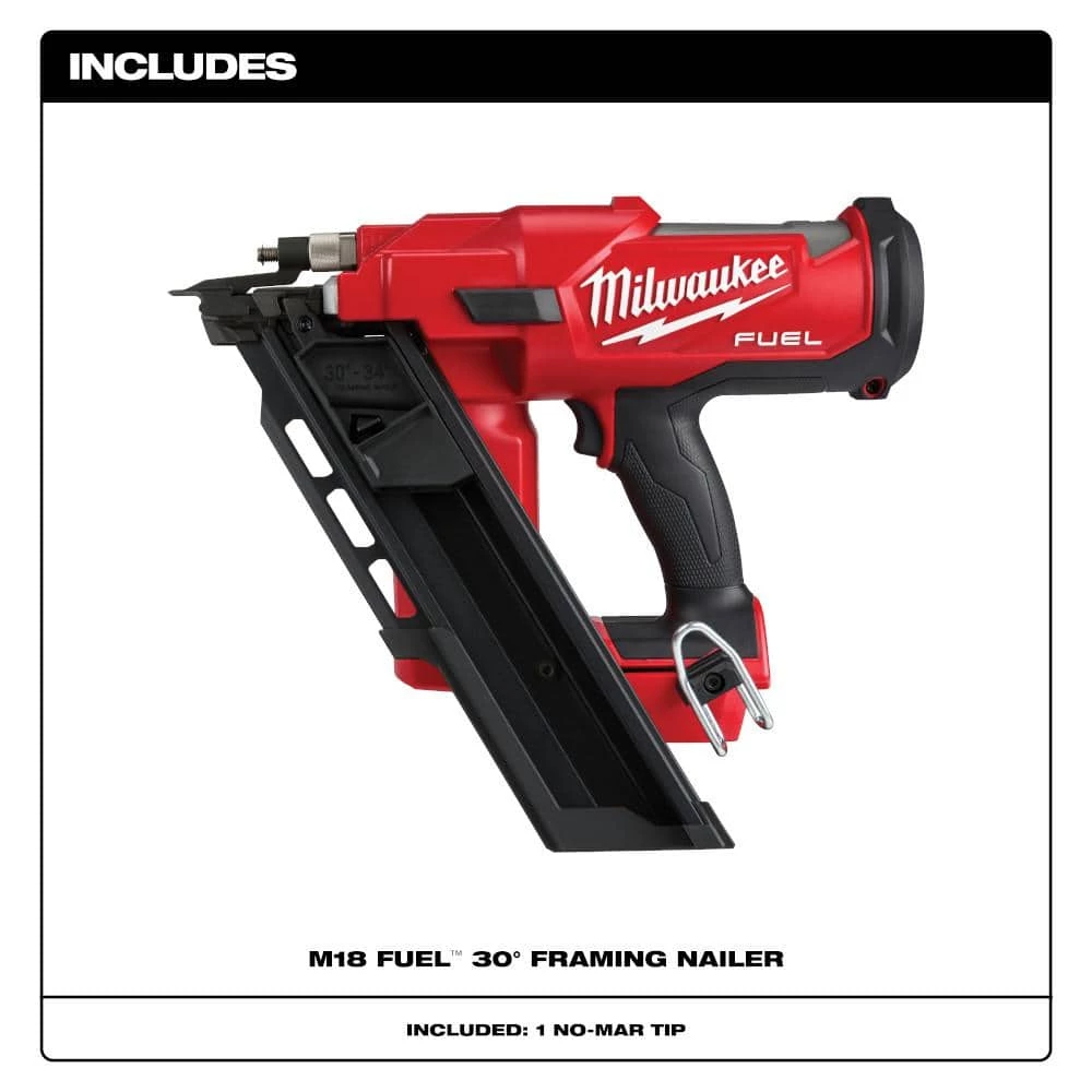 Milwaukee M18 FUEL 3-1/2 in. 18-Volt 30-Degree Lithium-Ion Brushless Cordless Framing Nailer (Tool-Only) 4 Milwaukee M18 FUEL 3-1/2 in. 18-Volt 30-Degree Lithium-Ion Brushless Cordless Framing Nailer (Tool-Only) - Image 4