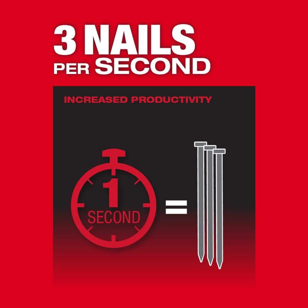 Milwaukee M18 FUEL 3-1/2 in. 18-Volt 30-Degree Lithium-Ion Brushless Cordless Framing Nailer (Tool-Only) 8 Milwaukee M18 FUEL 3-1/2 in. 18-Volt 30-Degree Lithium-Ion Brushless Cordless Framing Nailer (Tool-Only) - Image 8