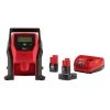 Milwaukee M12 12-Volt Lithium-Ion Cordless Compact Inflator Kit with 4.0 Ah and 2.0 Ah Battery Packs and Charger