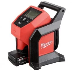Milwaukee M12 12-Volt Lithium-Ion Cordless Compact Inflator Kit with 4.0 Ah Battery, Charger and Bonus 2.0 Ah Battery Pack -Air Compressors Shop milwaukee inflators 2475 21xc 48 11 2420 40 1000
