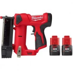 Milwaukee M12 12-Volt 23-Gauge Lithium-Ion Cordless Pin Nailer with Two M12 12-Volt 1.5 Ah Lithium-Ion Compact Battery Packs