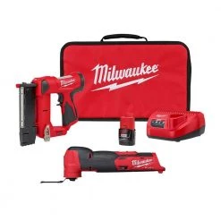 Milwaukee M12 12-Volt 23-Gauge Lithium-Ion Cordless Pin Nailer Kit with M12 FUEL Lithium-Ion Cordless Oscillating Multi-Tool