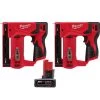 Milwaukee M12 12V Lithium-Ion Cordless 3/8 in. Crown Stapler with M12 3/8 in. Crown Stapler and 6.0 Ah XC Battery Pack