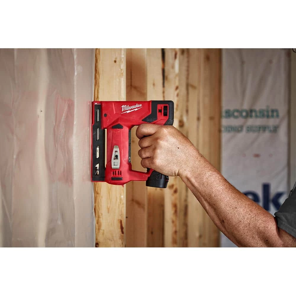Milwaukee M12 12-Volt Lithium-Ion Cordless 3/8 in. Crown Stapler (Tool-Only) 7 Milwaukee M12 12-Volt Lithium-Ion Cordless 3/8 in. Crown Stapler (Tool-Only) - Image 7