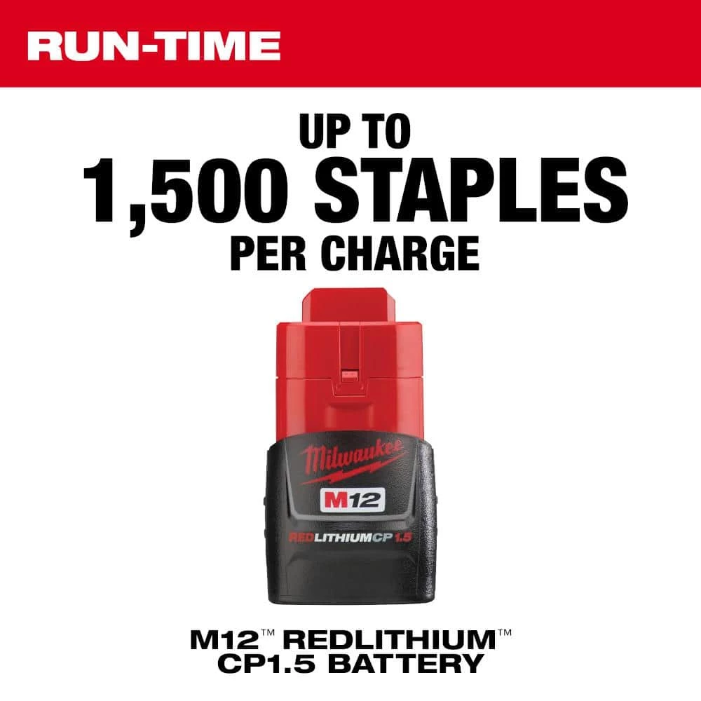 Milwaukee M12 12-Volt Lithium-Ion Cordless 3/8 in. Crown Stapler (Tool-Only) 4 Milwaukee M12 12-Volt Lithium-Ion Cordless 3/8 in. Crown Stapler (Tool-Only) - Image 4